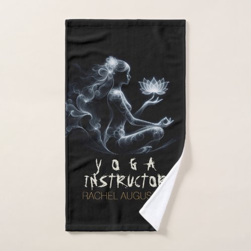 Yoga Instructor Lotus Meditation Pose Glowing Mist Bath Towel Set