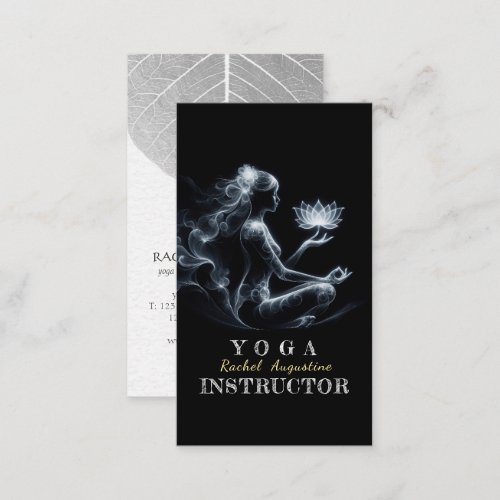 Yoga Instructor Lotus Meditation Pose Glowing Mist Business Card