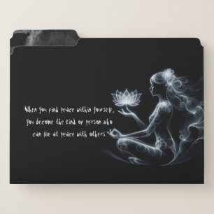 Yoga Instructor Lotus Meditation Pose Glowing Mist File Folder