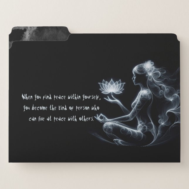 Yoga Instructor Lotus Meditation Pose Glowing Mist File Folder (Front Left)