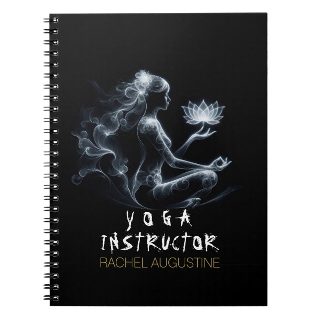 Yoga Instructor Lotus Meditation Pose Glowing Mist Notebook (Front)