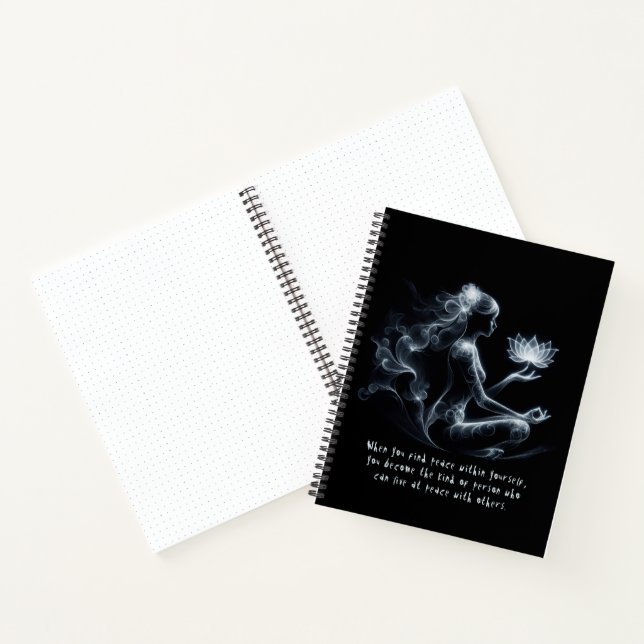 Yoga Instructor Lotus Meditation Pose Glowing Mist Notebook (Inside)