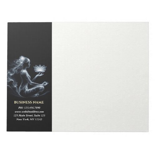 Yoga Instructor Lotus Meditation Pose Glowing Mist Notepad