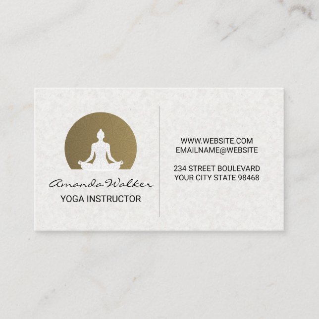Yoga Instructor | Lotus Pose Sitting Business Card (Front)