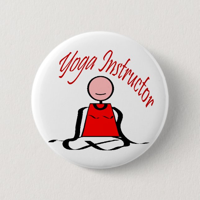 Yoga Instructor---Lotus Postion Stick Figure Button (Front)