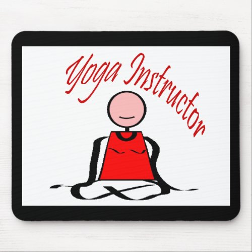 Yoga Instructor___Lotus Postion Stick Figure Mouse Pad