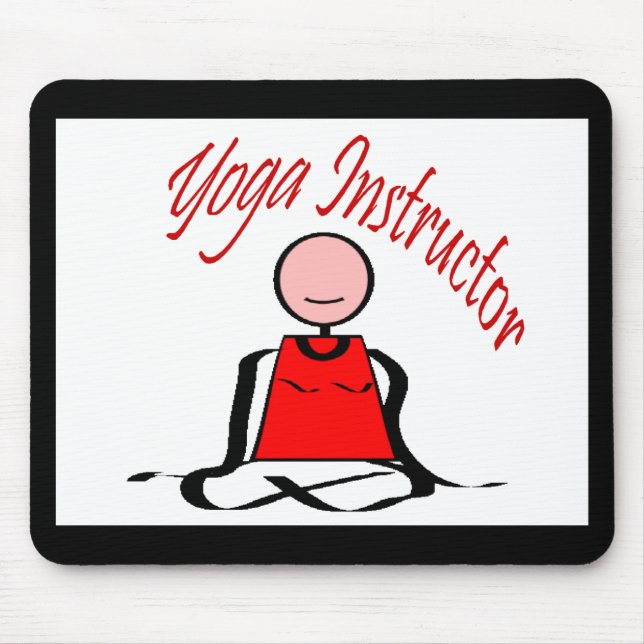 Yoga Instructor---Lotus Postion Stick Figure Mouse Pad (Front)