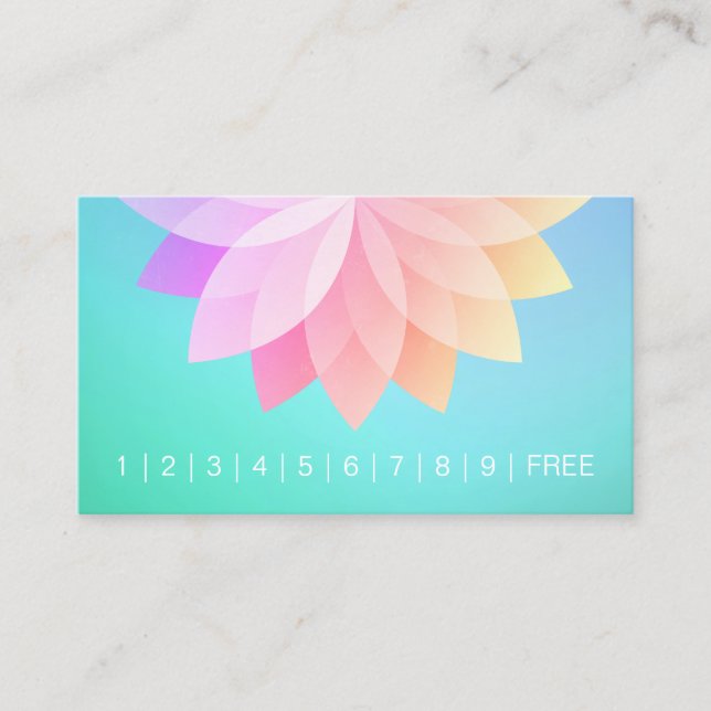 YOGA Instructor Loyalty Punch Colorful Mandala Card (Front)