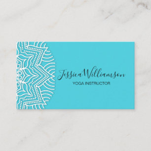 YOGA INSTRUCTOR MANDALA CUSTOM COLORS BUSINESS CARD