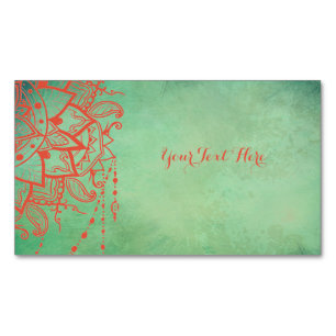 Yoga Instructor Mandala Magnet Business Card