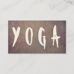 Yoga Instructor Mediation Bold Text Vintage Business Card
