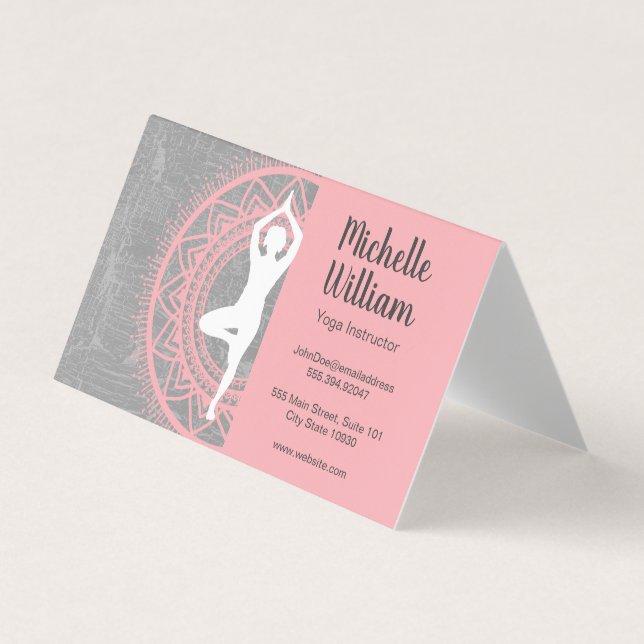 Yoga Instructor | Mediation | Mandala Pattern Business Card (Front)