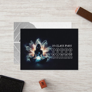 Yoga Instructor Meditation Easy Pose 10 Class Pass Loyalty Card
