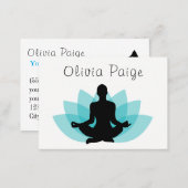 Yoga Instructor Meditation Lotus Flower Feminine Business Card (Front/Back)