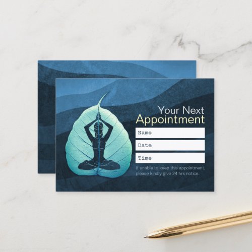 YOGA Instructor Meditation Pose Bodhi Leaf Cut Art Appointment Card