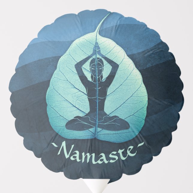YOGA Instructor Meditation Pose Bodhi Leaf Cut Art Balloon (Front)