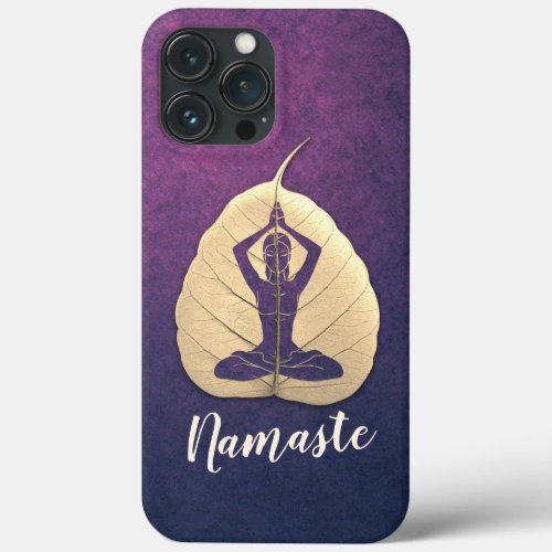 YOGA Instructor Meditation Pose Bodhi Leaf Cut Art iPhone 13 Pro Max Case