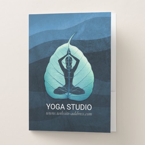 YOGA Instructor Meditation Pose Bodhi Leaf Cut Art Pocket Folder
