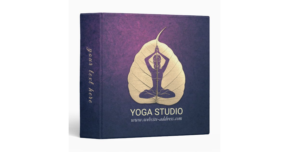 YOGA Instructor Meditation Pose Bodhi Leaf Cutting 3 Ring Binder | Zazzle