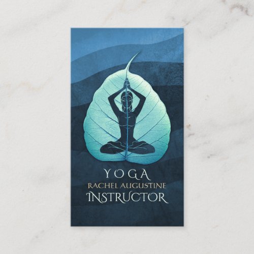 YOGA Instructor Meditation Pose Bodhi Leaf Cutting Appointment Card