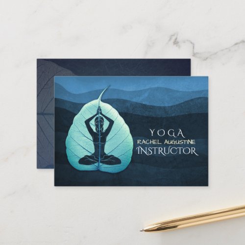 YOGA Instructor Meditation Pose Bodhi Leaf Cutting Appointment Card