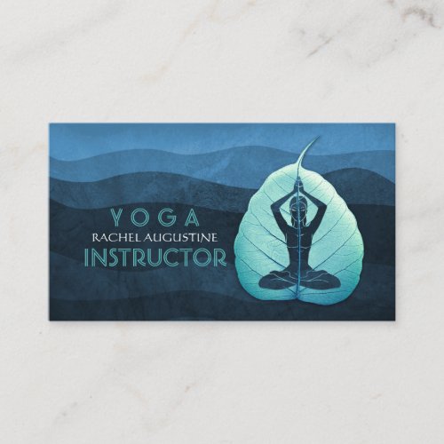 YOGA Instructor Meditation Pose Bodhi Leaf Cutting Business Card