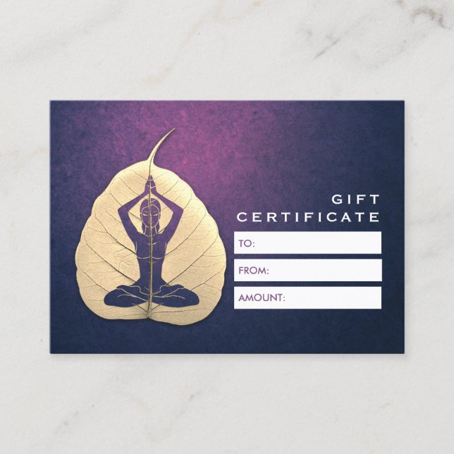 YOGA Instructor Meditation Pose Bodhi Leaf Cutting Discount Card (Front)