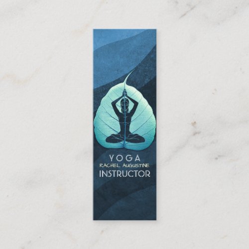 YOGA Instructor Meditation Pose Bodhi Leaf Cutting Mini Business Card