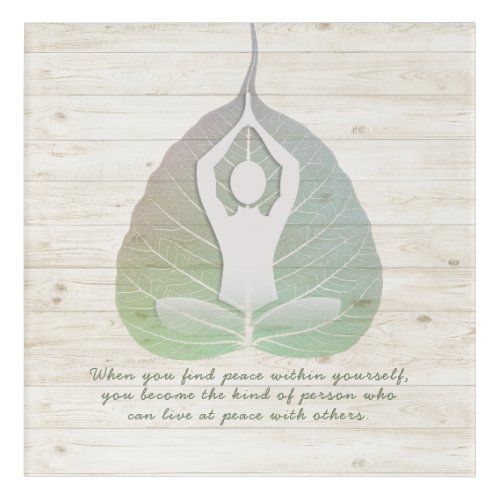 Yoga Instructor Meditation Pose Bodhi Leaf Quotes Acrylic Print