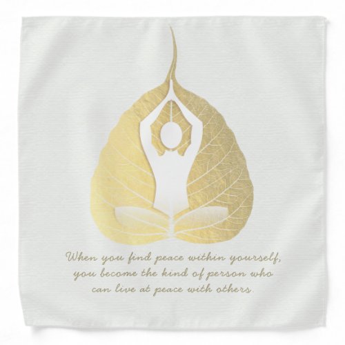 Yoga Instructor Meditation Pose Bodhi Leaf Quotes  Bandana