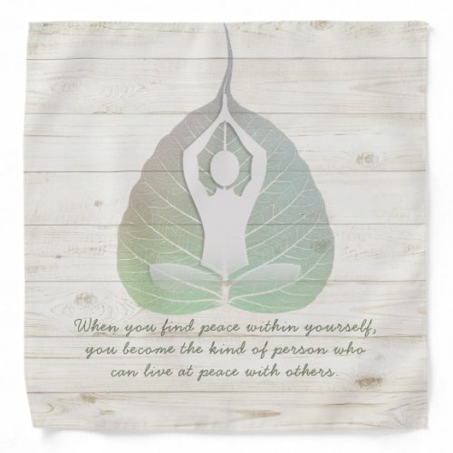 Yoga Instructor Meditation Pose Bodhi Leaf Quotes Bandana