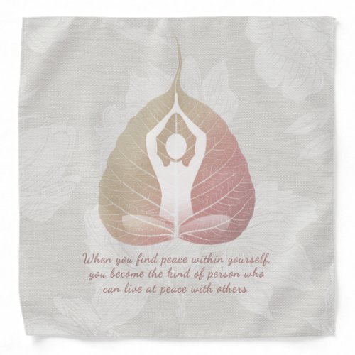 Yoga Instructor Meditation Pose Bodhi Leaf Quotes  Bandana