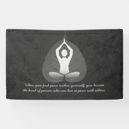 Yoga Instructor Meditation Pose Bodhi Leaf Quotes  Banner