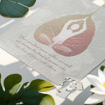 Yoga Instructor Meditation Pose Bodhi Leaf Quotes  Jigsaw Puzzle<br><div class="desc">Yoga Studio Meditation Instructor / Life Coach / Healer / Reiki Master / Massage Therapy Quotes Puzzles . Modern Elegant Rose Gold Bodhi Leaf and Yogi in Easy Seat pose / YOGA Easy Pose / Sukhasana Pose on Floral Linen Background. “When you find peace within yourself, you become the kind...</div>