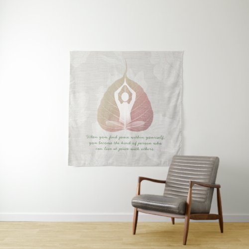 Yoga Instructor Meditation Pose Bodhi Leaf Quotes  Tapestry