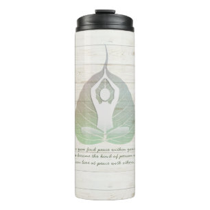 Yoga Instructor Meditation Pose Bodhi Leaf Quotes Thermal Tumbler