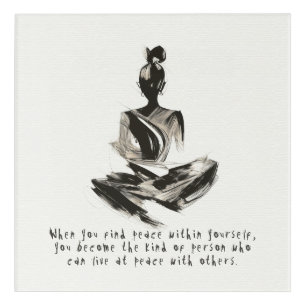 Yoga Instructor Meditation Pose Brush Stroke Quote Acrylic Print