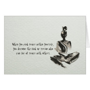 Yoga Instructor Meditation Pose Brush Stroke Quote Cards