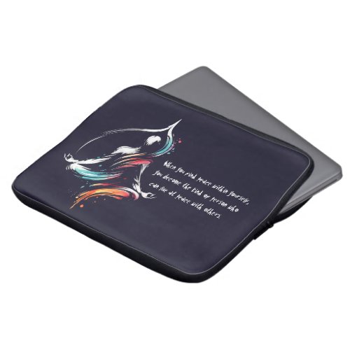 Yoga Instructor Meditation Pose Brush Stroke Quote Laptop Sleeve