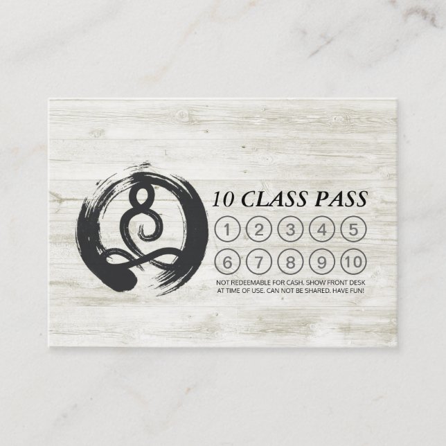 Yoga Instructor Meditation Pose Class Pass Loyalty Card (Front)