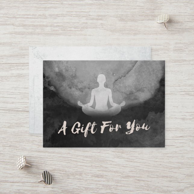 Yoga Instructor Meditation Pose Gift Certificate (Front/Back In Situ)