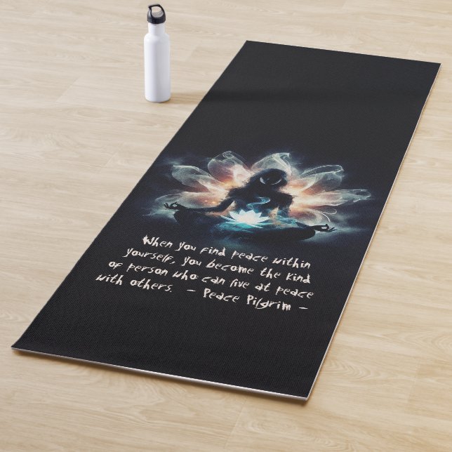 Yoga Instructor Meditation Pose Glowing Mist Lotus Mat (In Situ)