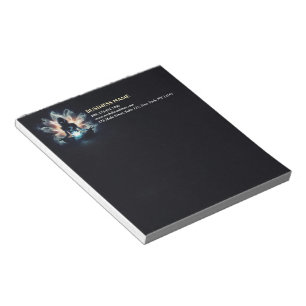 Yoga Instructor Meditation Pose Glowing Mist Lotus Notepad