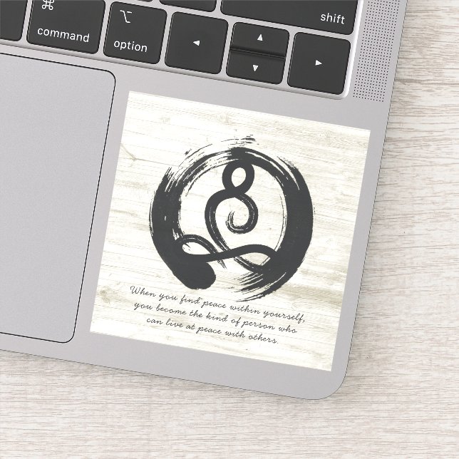 Yoga Instructor Meditation Pose Healer ZEN Quotes Sticker (Detail)