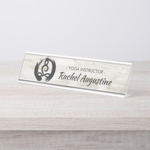 Yoga Instructor Meditation Pose Healer ZEN Symbol Desk Name Plate