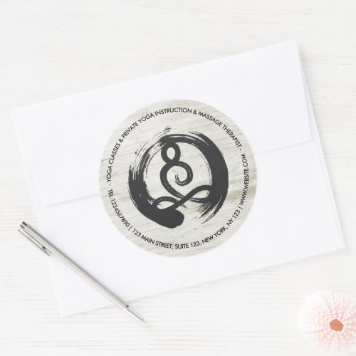 Yoga Instructor Meditation Pose Life Coach Address Classic Round Sticker