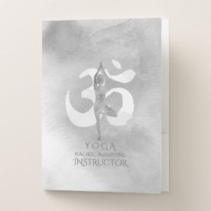 Yoga Instructor Meditation Pose Om Sign Watercolor Pocket Folder