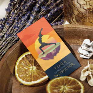 Yoga Instructor Meditation Pose Sun Flying Island Business Card