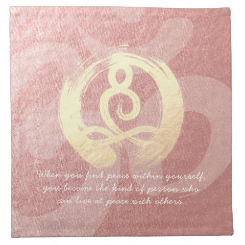 Yoga Instructor Meditation Pose Zen Om Sign Quotes Cloth Napkin