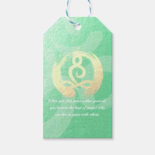 Yoga Instructor Meditation Pose Zen Om Sign Quotes Gift Tags